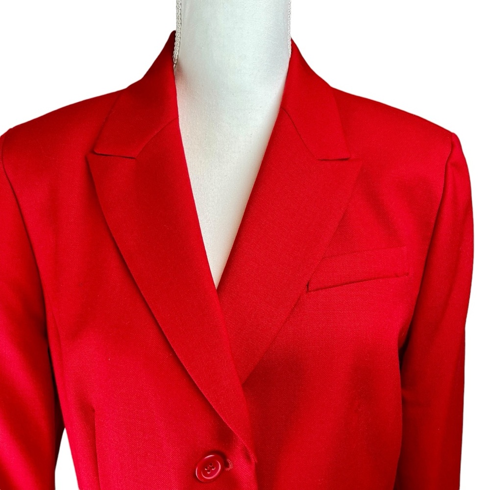 Pendleton Red Wool Blazer Jacket Coat Size 16 Cla… - image 4